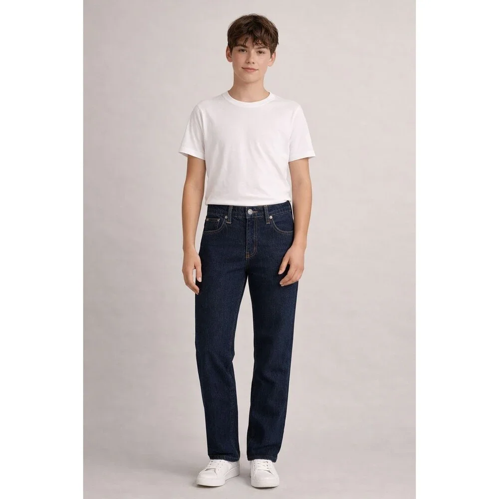 POLO RALPH LAUREN Jeans Hampton Straight Dark Wash Youth 16 Cotton‎ Egypt Made